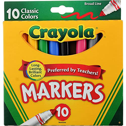 Crayola Ultraclean Broadline Classic Washable Markers (10 Count), (Pack of 2) | Amazon (US)