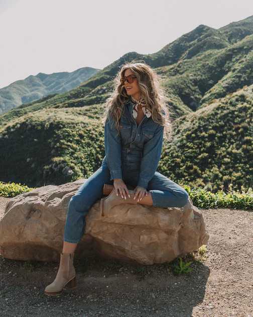 Barcelona Utility Denim Jumpsuit | VICI