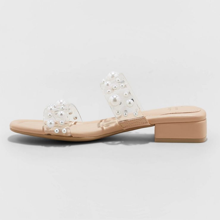 Women's Annie Slide Sandals - A New Day™ Clear Pearl | Target