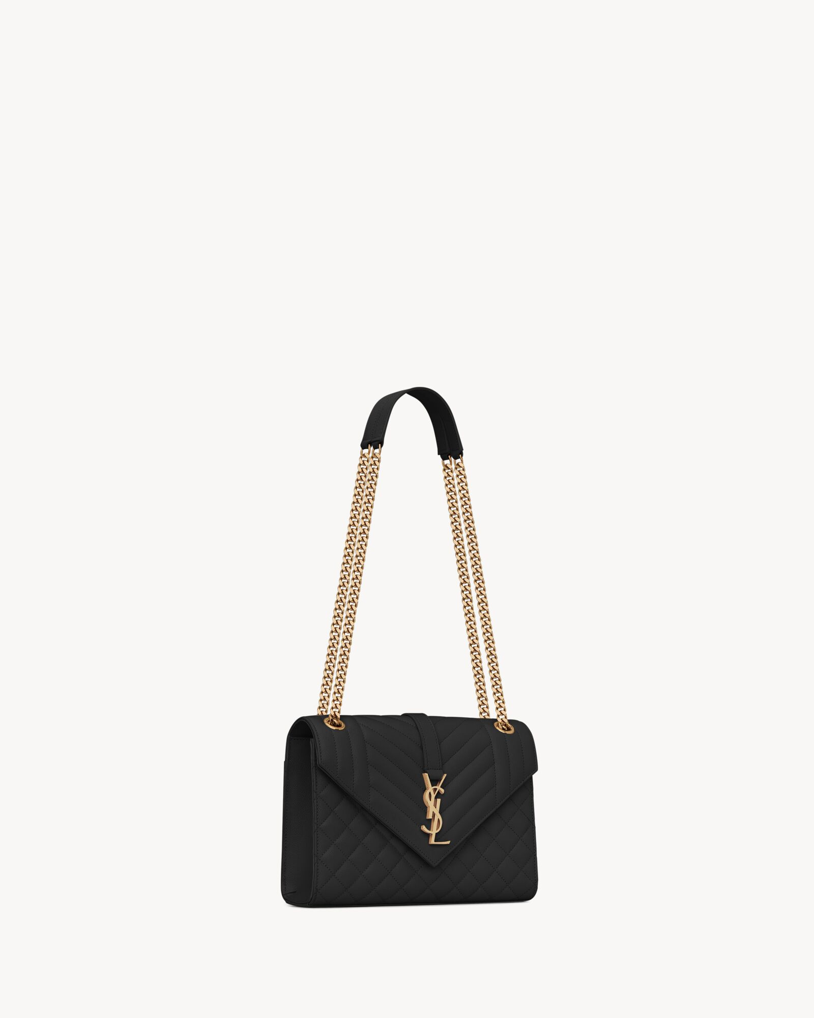 medium envelope  in quilted grain de poudre embossed leather | Saint Laurent Inc. (Global)