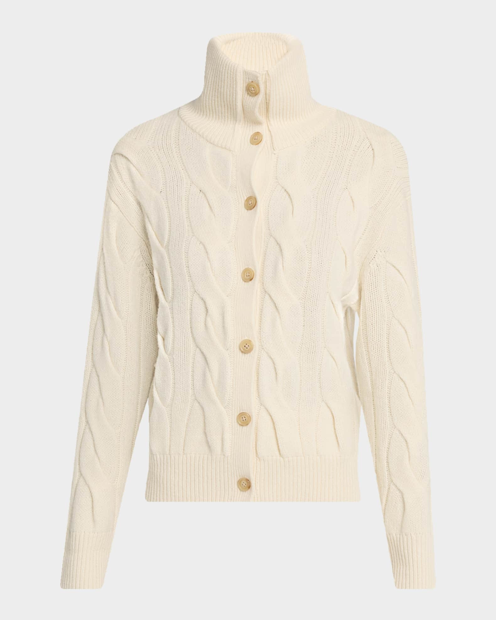 Wool & Cashmere Cable-Knit Cardigan | Neiman Marcus