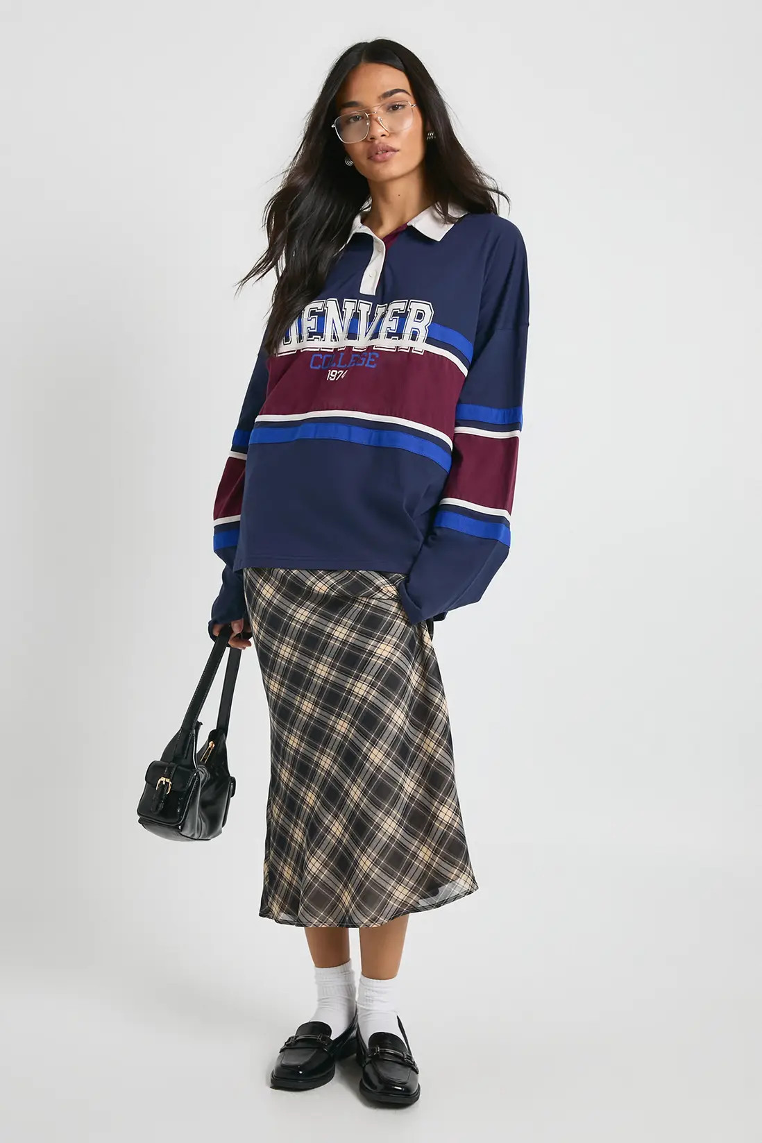 Check Print Floaty Hem Maxi Skirt | Boohoo.com (UK & IE)