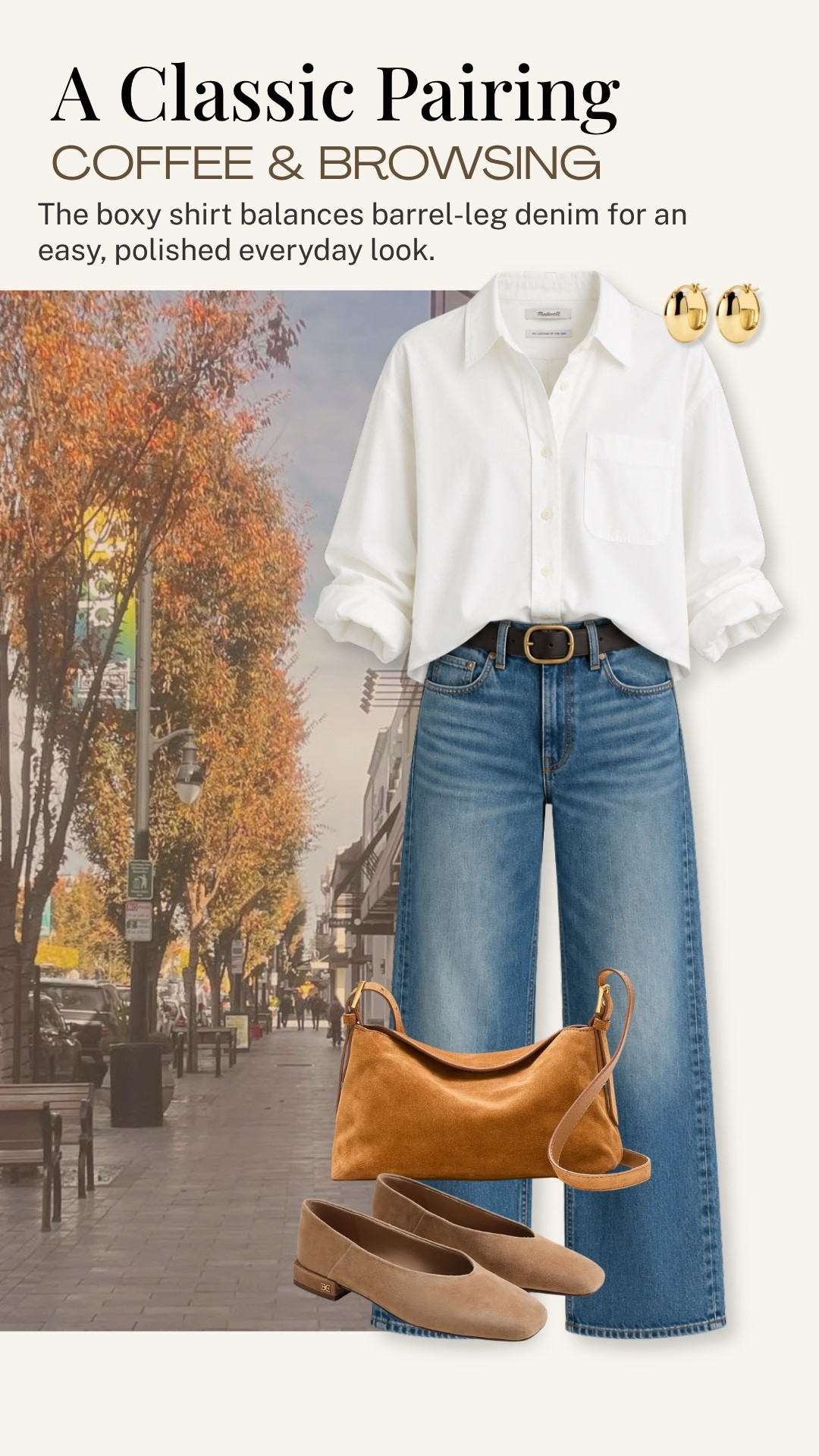 This Madewell outfit is such a classic everyday combination—an easy white button-down, barrel-leg denim, and warm suede accessories. It’s polished enough for coffee or lunch but still relaxed and comfortable for a day around town. Madewell’s Insider event is going on now, so it’s a great time to shop these pieces.

#LTKootd #LTKOver40 #LTKdayinmylife