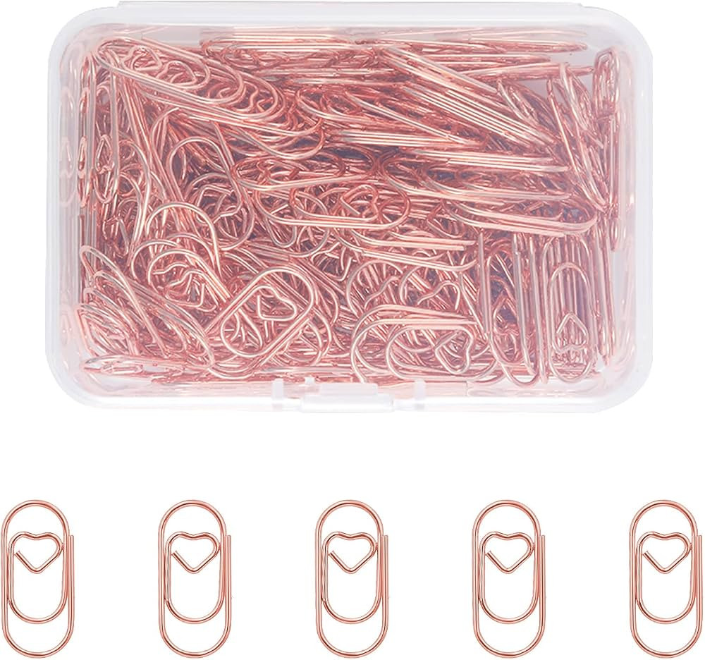 AIEX 210pcs 0.35x0.79inch Mini Paper Clips, Cute Love Heart Paper Clips Shapes Stainless Steel Me... | Amazon (CA)