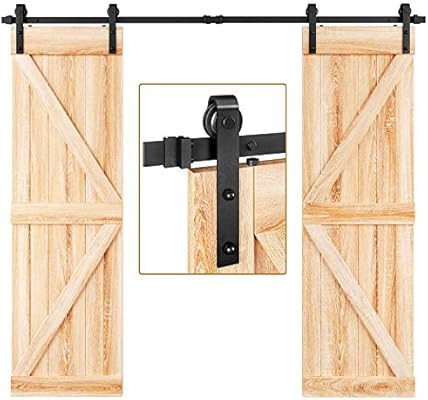 EaseLife 8 FT Double Door Sliding Barn Door Hardware Track Kit,Heavy Duty,Easy Install,8FT One Pi... | Amazon (US)