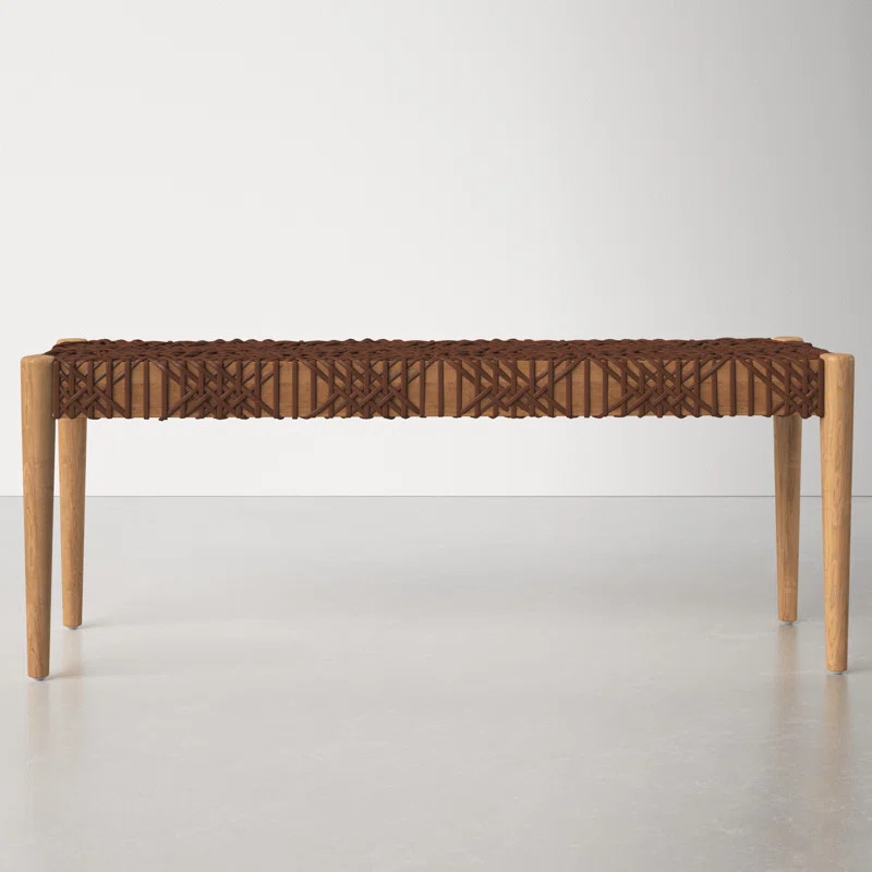 Kazbah Genuine Leather Upholstered Bench | Wayfair North America
