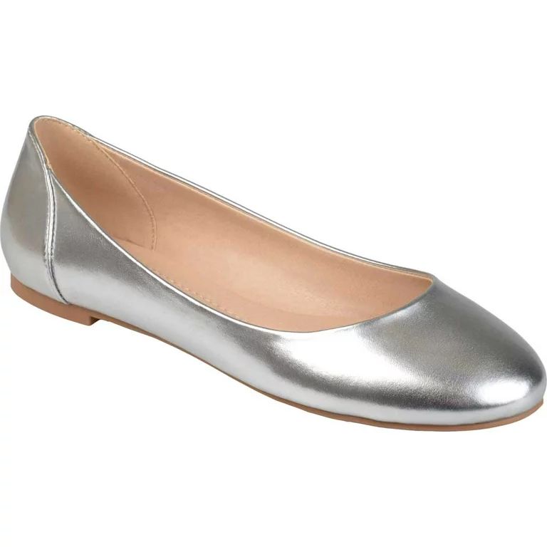 Women's Journee Collection Kavn Ballet Flat Silver Faux Leather 11 M | Walmart (US)