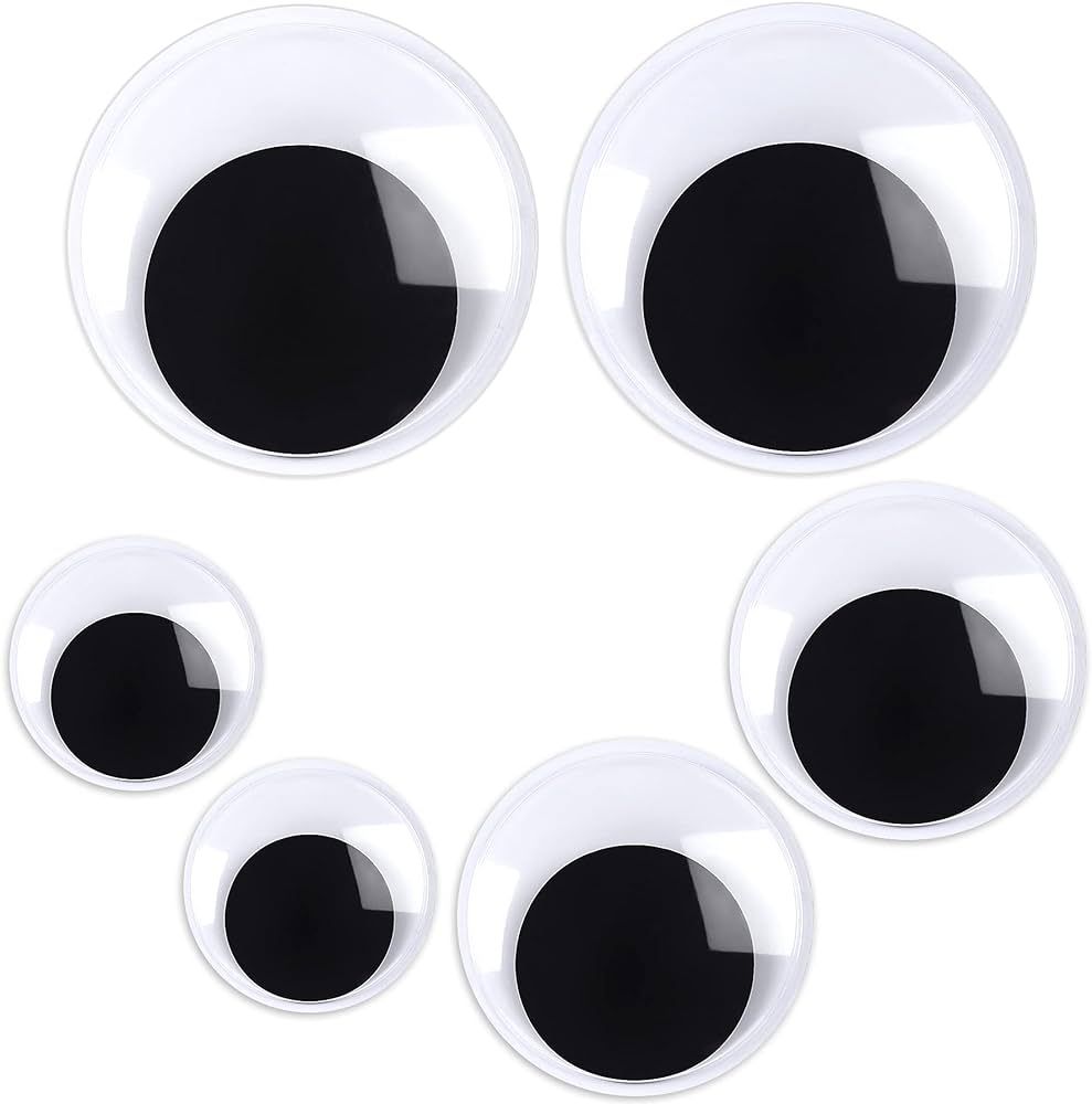 6 Pieces Googly Google Eyes Self Adhesive Googlie Craft Wiggle Eyes (2 Inches 3 Inches 4 Inches) | Amazon (US)