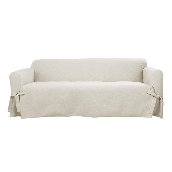 Farmhouse Basketweave Sofa Slipcover - Sure Fit | Target