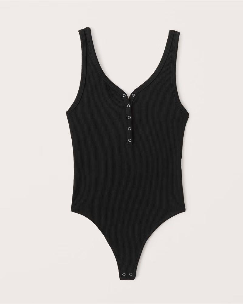 Seamless Ribbed Henley Bodysuit | Abercrombie & Fitch (US)