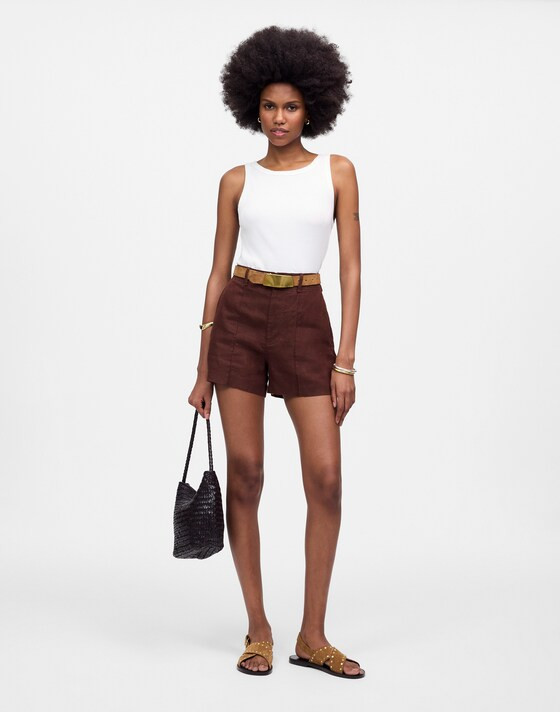 Pintucked Shorts in 100% Linen | Madewell | Madewell