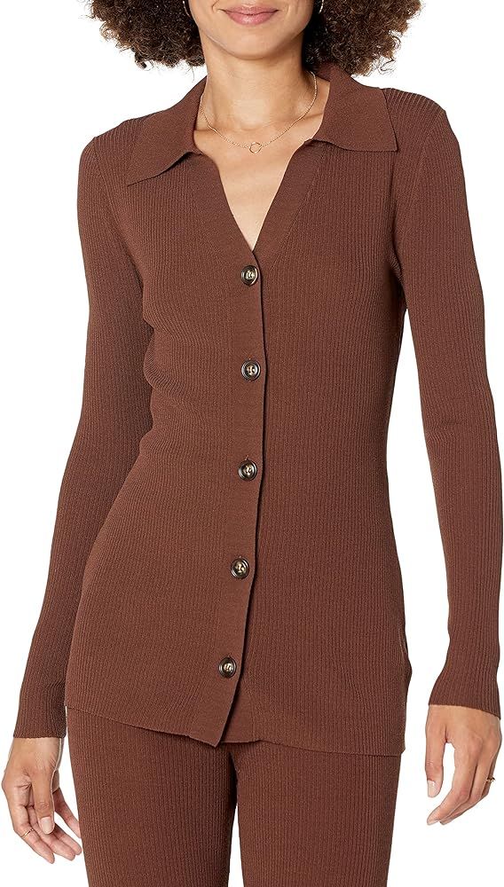 Amazon.com: The Drop Women's Constance Rib Button Down Sweater, Chocolate, 3X : Clothing, Shoes &... | Amazon (US)