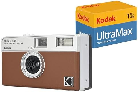 KODAK EKTAR H35 Half Frame Film Camera (Brown, Bundle with 24exp Film) | Amazon (US)