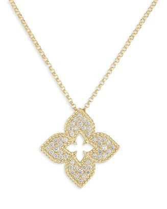Roberto Coin 18K Gold Venetian Princess Diamond Flower Pendant Necklace, 17" | Bloomingdale's Rob... | Bloomingdale's (AU)