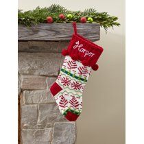 Personalized Snowflake Knit Christmas Stocking, Available in 11 Designs | Walmart (US)