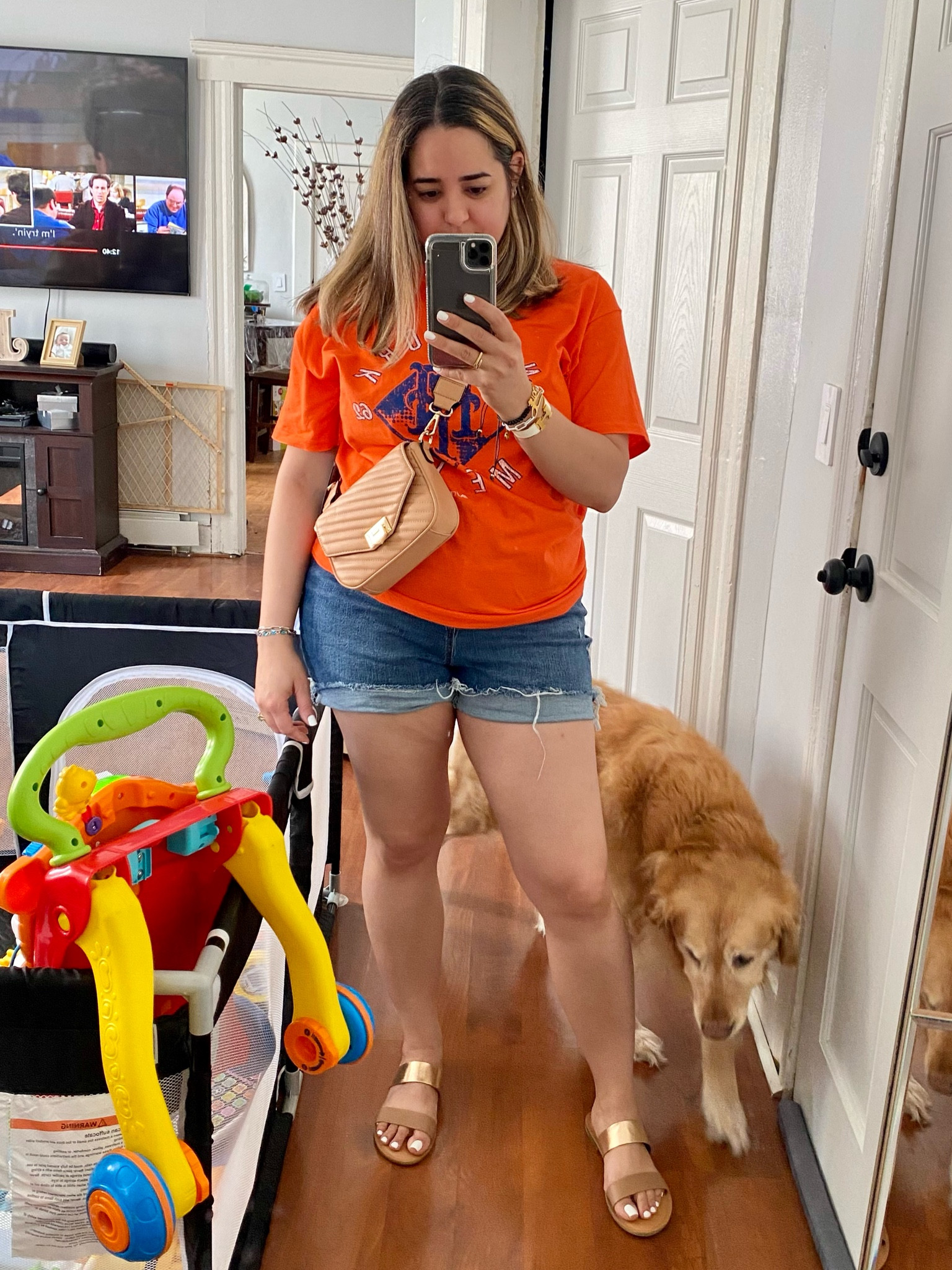 Men's Fanatics Branded Orange New York Mets Sweep T-Shirt 