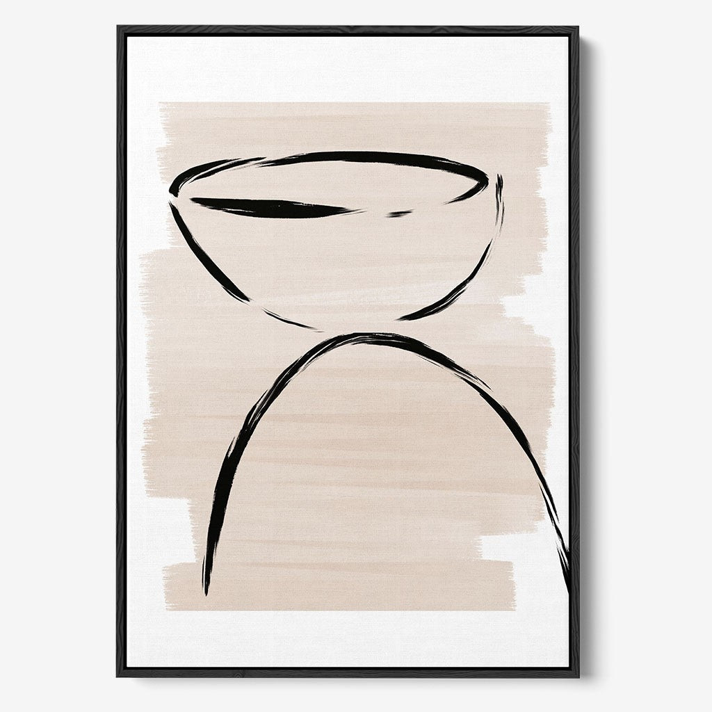 Balancing Cups Framed Canvas | Abstract House