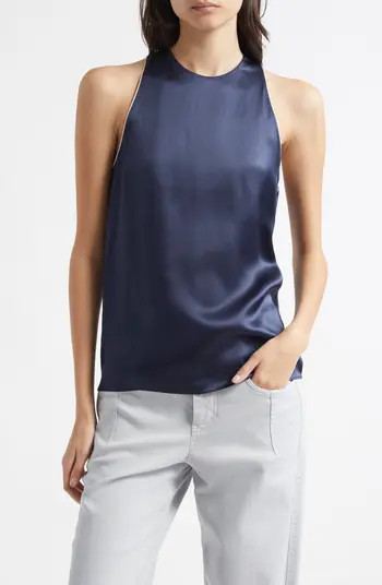 Eleventy Sleeveless Silk Charmeuse Top | Nordstrom | Nordstrom