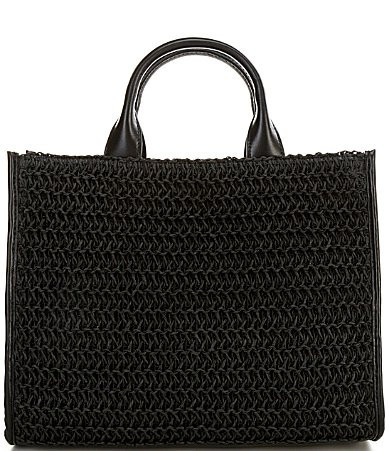 Antonio Melani Straw Raffia Book Tote Bag - Black | Dillard's