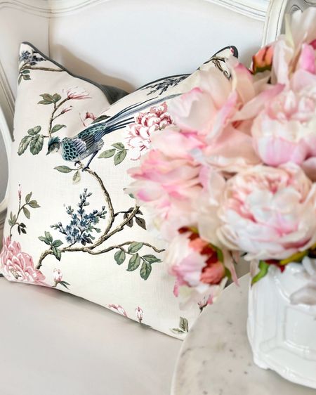 My floral bird pillows are back in stock and under $40!! 24 inch feather fill inserts  🙌🏻 even prettier in person 😍

#LTKHome #LTKSaleAlert #LTKStyleTip