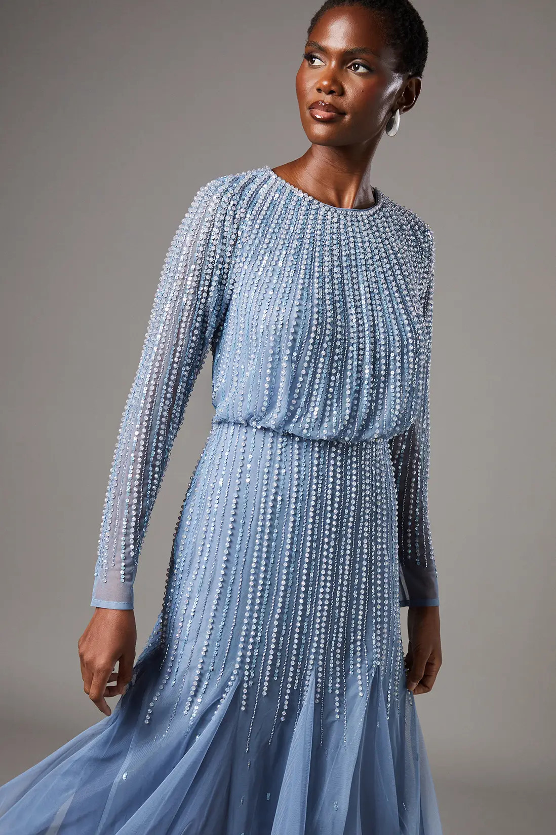 Dresses | Party Sequin Long Sleeve Midi Dress | Coast | PrettyLittleThing UK