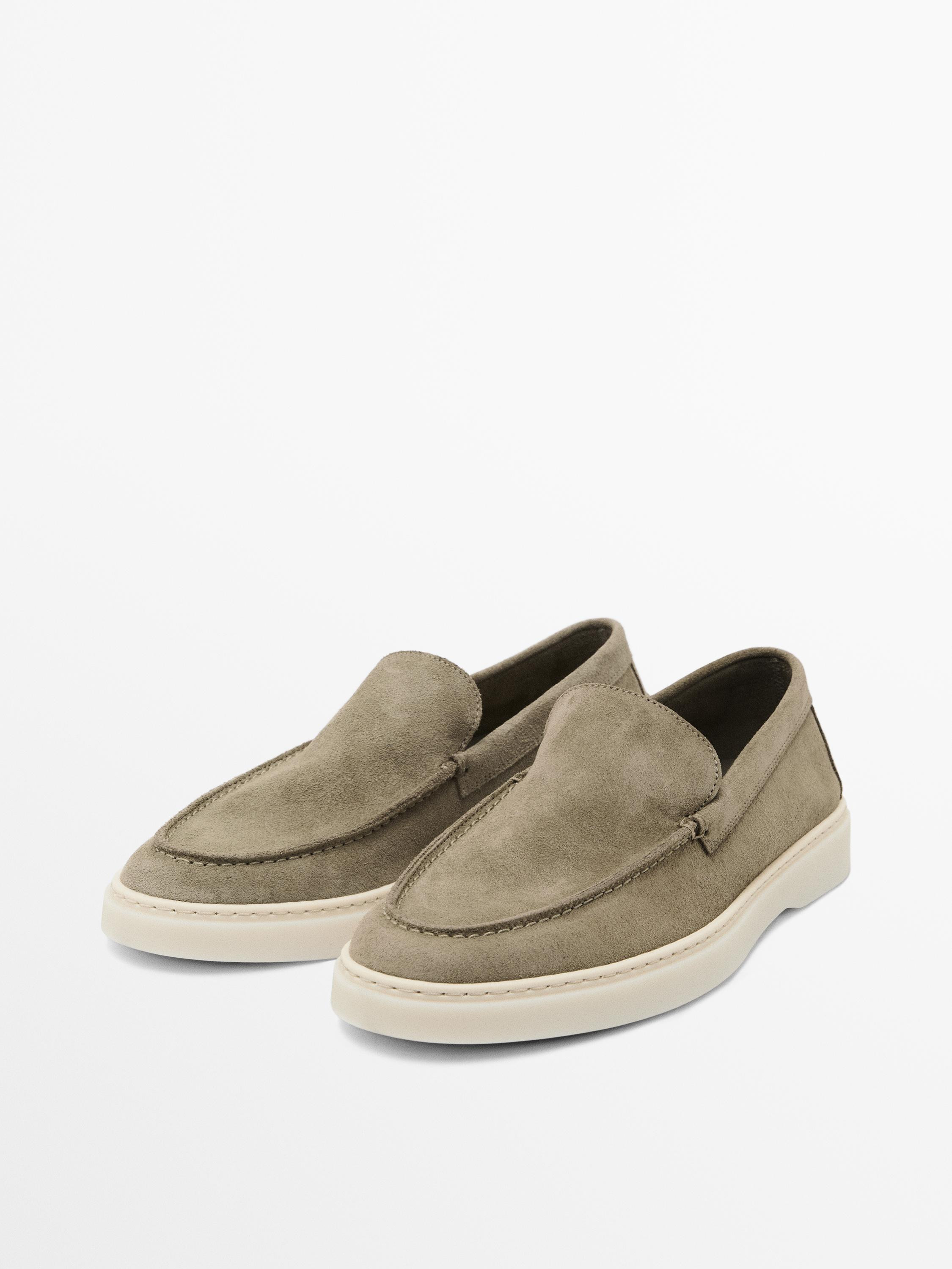 Split leather loafers | Massimo Dutti US
