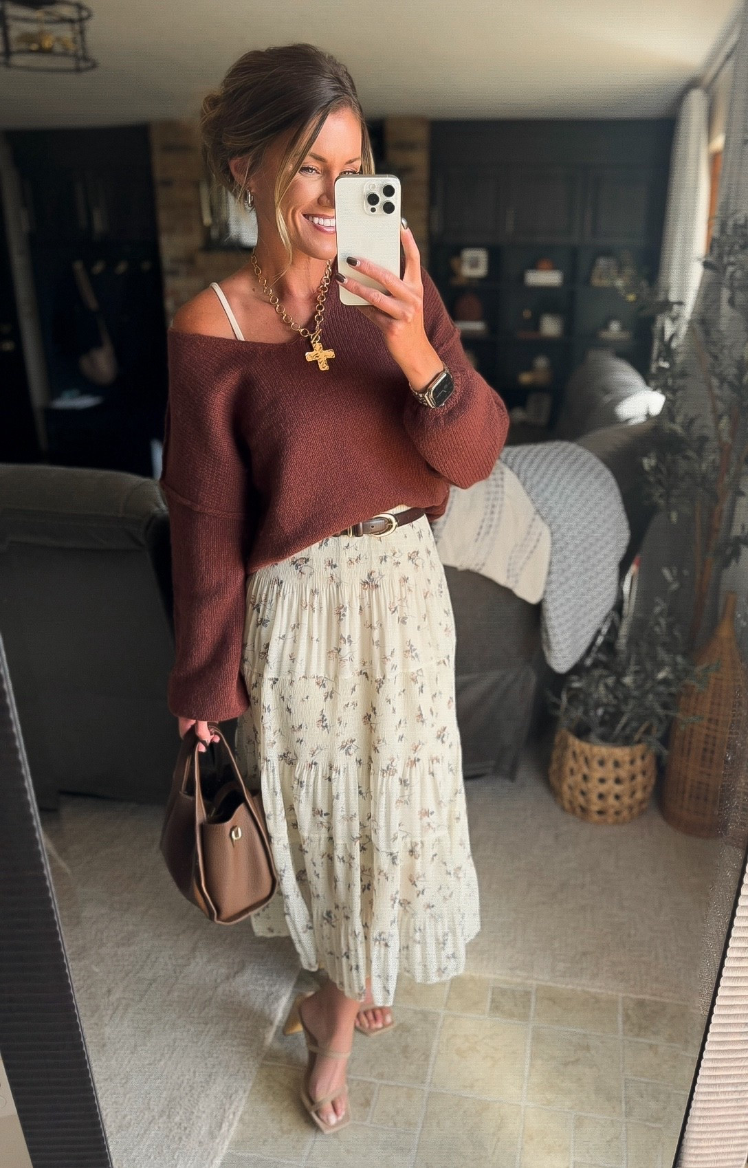 Church/ date night outfit idea perfect for October. 
Sweater/ medium
Skirt/ medium 

#LTKSeasonal #LTKWorkwear #LTKStyleTip