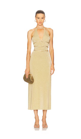 Evaleigh Knit Dress in Gold | Revolve Clothing (Global)