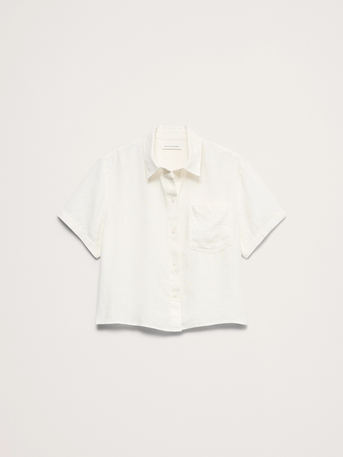 The Boxy Crop Shirt in Linen | Banana Republic (US)