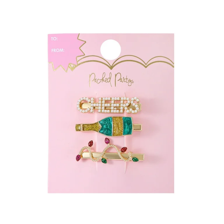 Packed Party Holiday Cheers Hair Clips, Set of 3 | Walmart (US)