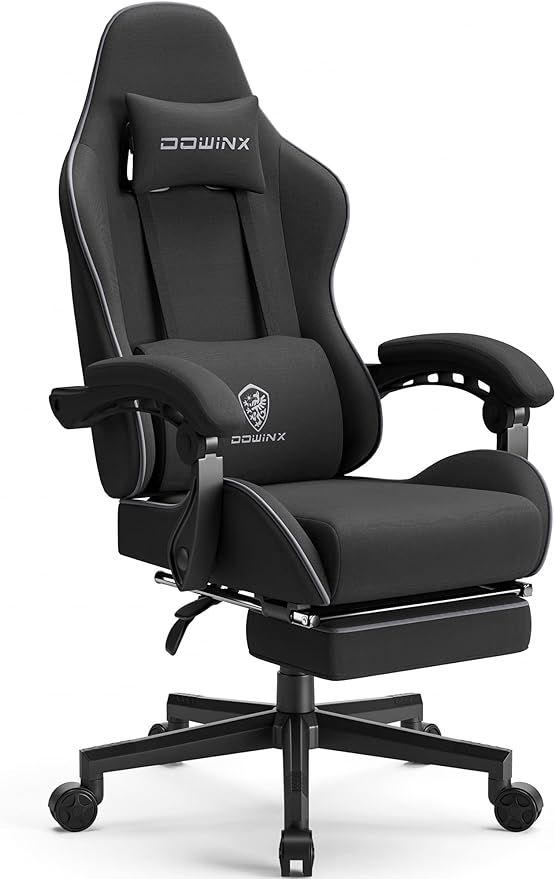 Dowinx Gaming Chair Fabric with Pocket Spring Cushion, Massage Game Chair Cloth with Headrest, Er... | Amazon (US)