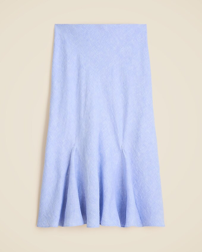 Tall Gwyneth flounce-hem slip skirt in linen | J. Crew US