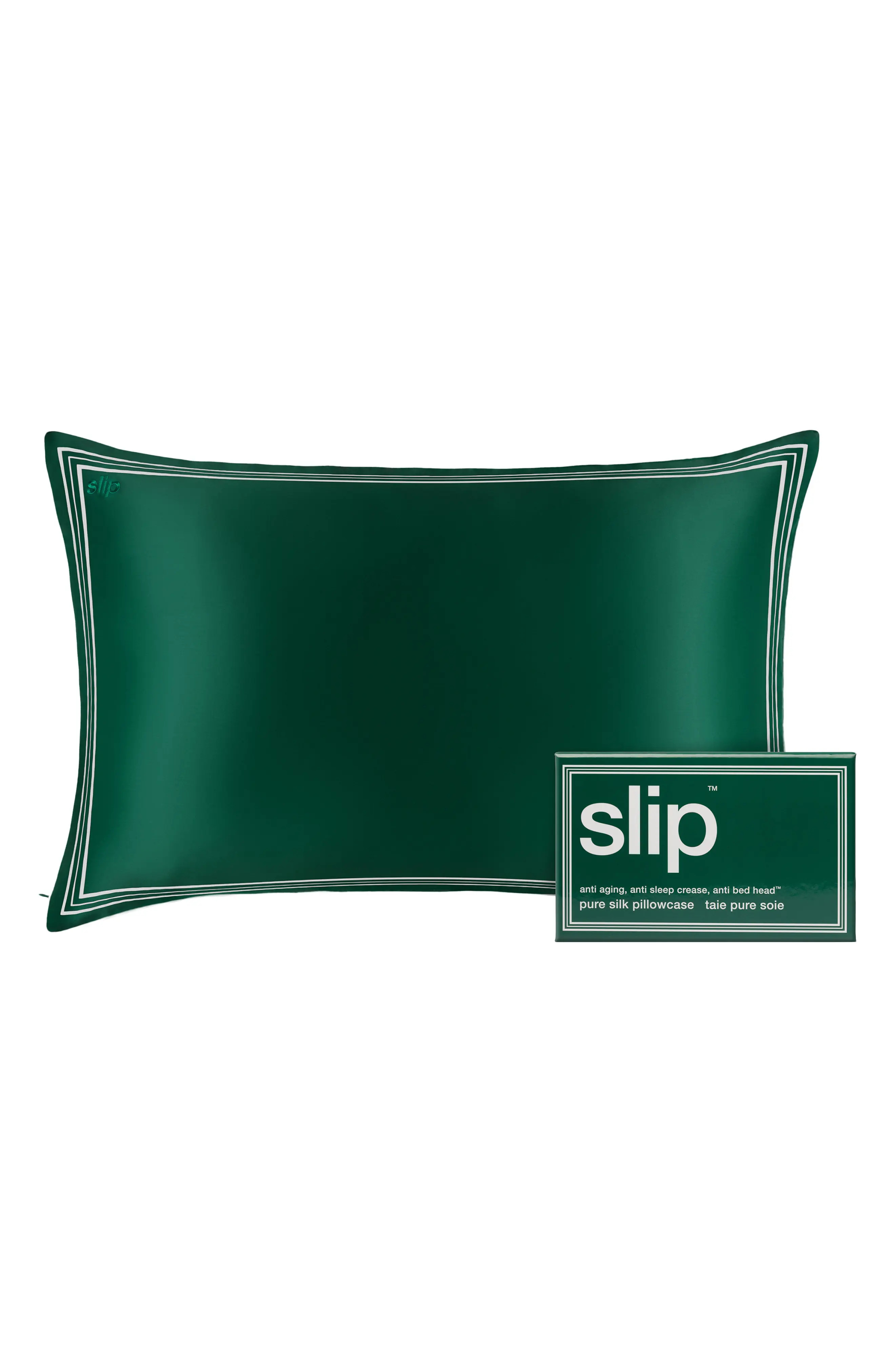 slip The Green Pure Silk Pillowcase in The Lodge at Nordstrom, Size Queen | Nordstrom