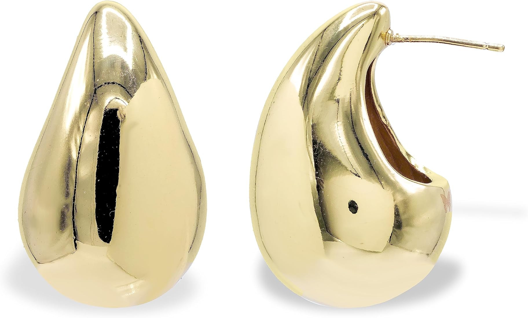 By Adina Eden Women's Solid Chunky Drop Stud Earrings | Amazon (US)