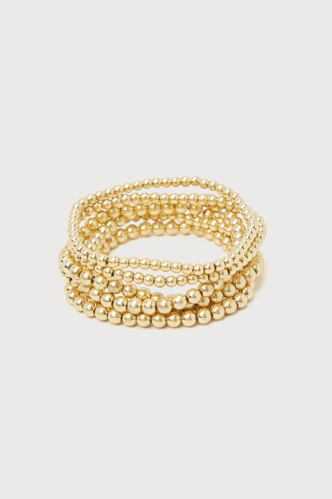 Glamorously Gorgeous Gold Beaded Six-Piece Bracelet Set | Lulus