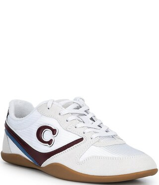 COACH Suede Leather Jacquard Logo Track Sneakers -  7.5 | Dillard's