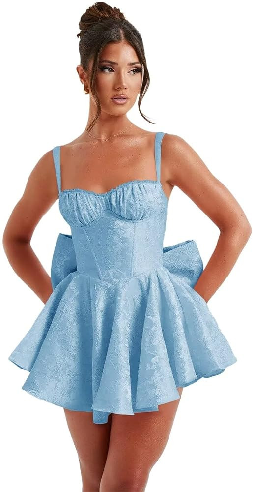 Satin Applique Homecoming Dresses for Teens Short Prom Dress Corset Cocktail Evening Party Party ... | Amazon (US)