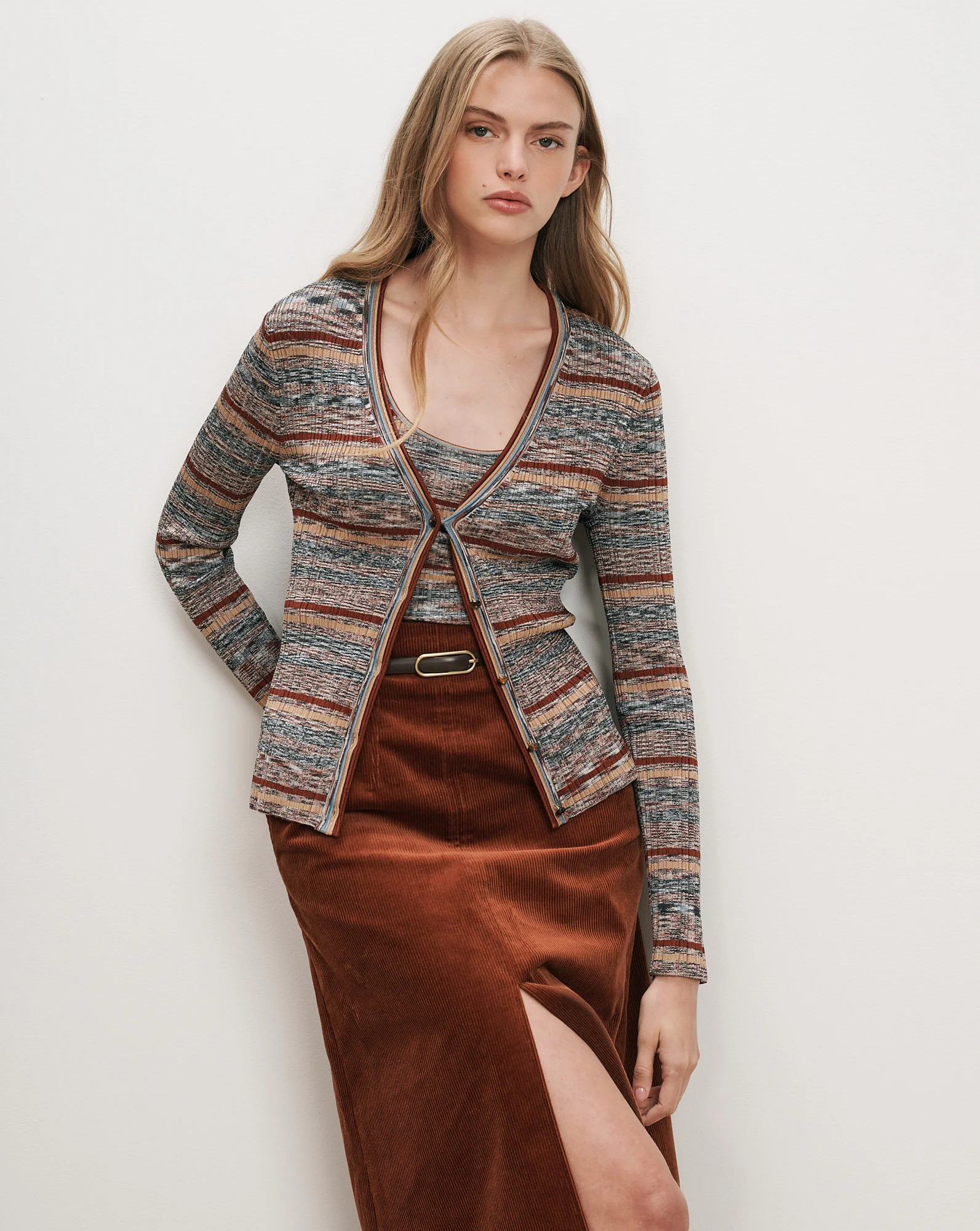 Calliope Knit Cardigan in Rust Multi | Veronica Beard | Veronica Beard