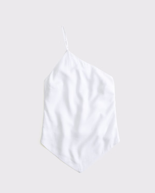 One-Shoulder Asymmetrical Linen-Blend Top | Abercrombie & Fitch (US)