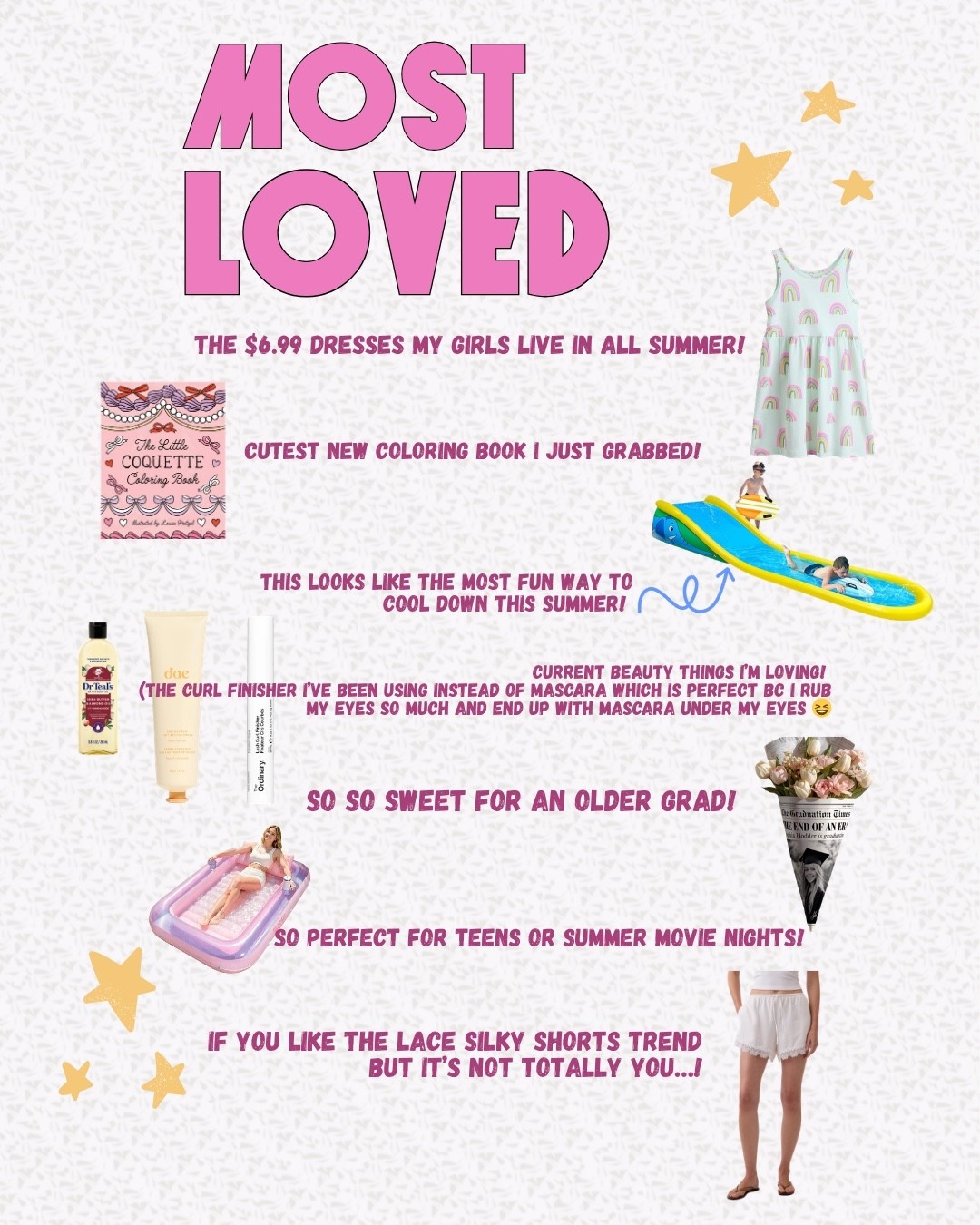 Most loved from this past week! #mostloved #targetfinds #amazonfinds #walmartfinds #newrelease #limitededition #summermusthaves

#LTKmomlife #LTKKids #LTKootd
