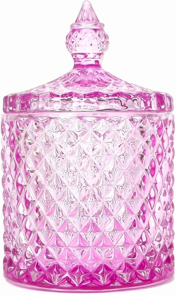 Colorful Glass Jar With Lid,Valentine’s Day Easter Candy Dish,Candy Cookie Jars,Jewelry Box,Dec... | Amazon (US)