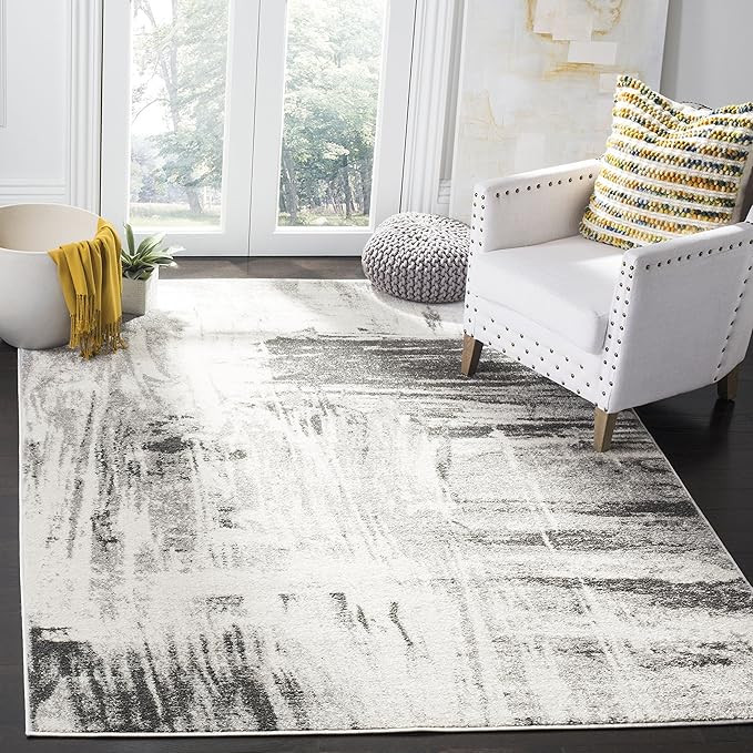 Safavieh Adirondack Collection ADR133C Ivory and Grey Modern Abstract Area Rug (5'1" x 7'6") | Amazon (US)