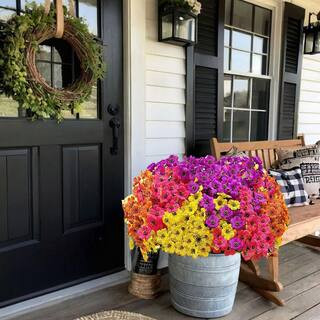 12.98 in. Multi-Colored Outdoor Artificial Lavender Flowers 20-Bundles | The Home Depot