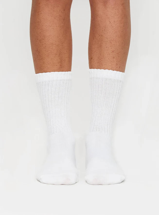 Sama Slouch Sock White | Princess Polly US