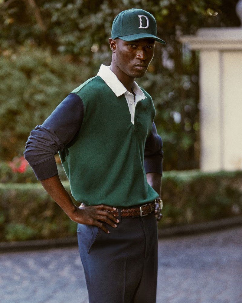 Abercrombie & Fitch Men's Vol. 28 Long-Sleeve Danzy Rugby Polo in Green/Navy - Size XXS | Abercrombie & Fitch (US)