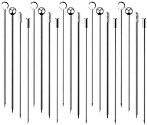 Cocktail Picks Stick, 20Pcs Stainless Steel Martini Picks, Reusable Metal Cocktail Skewers Olives... | Amazon (US)