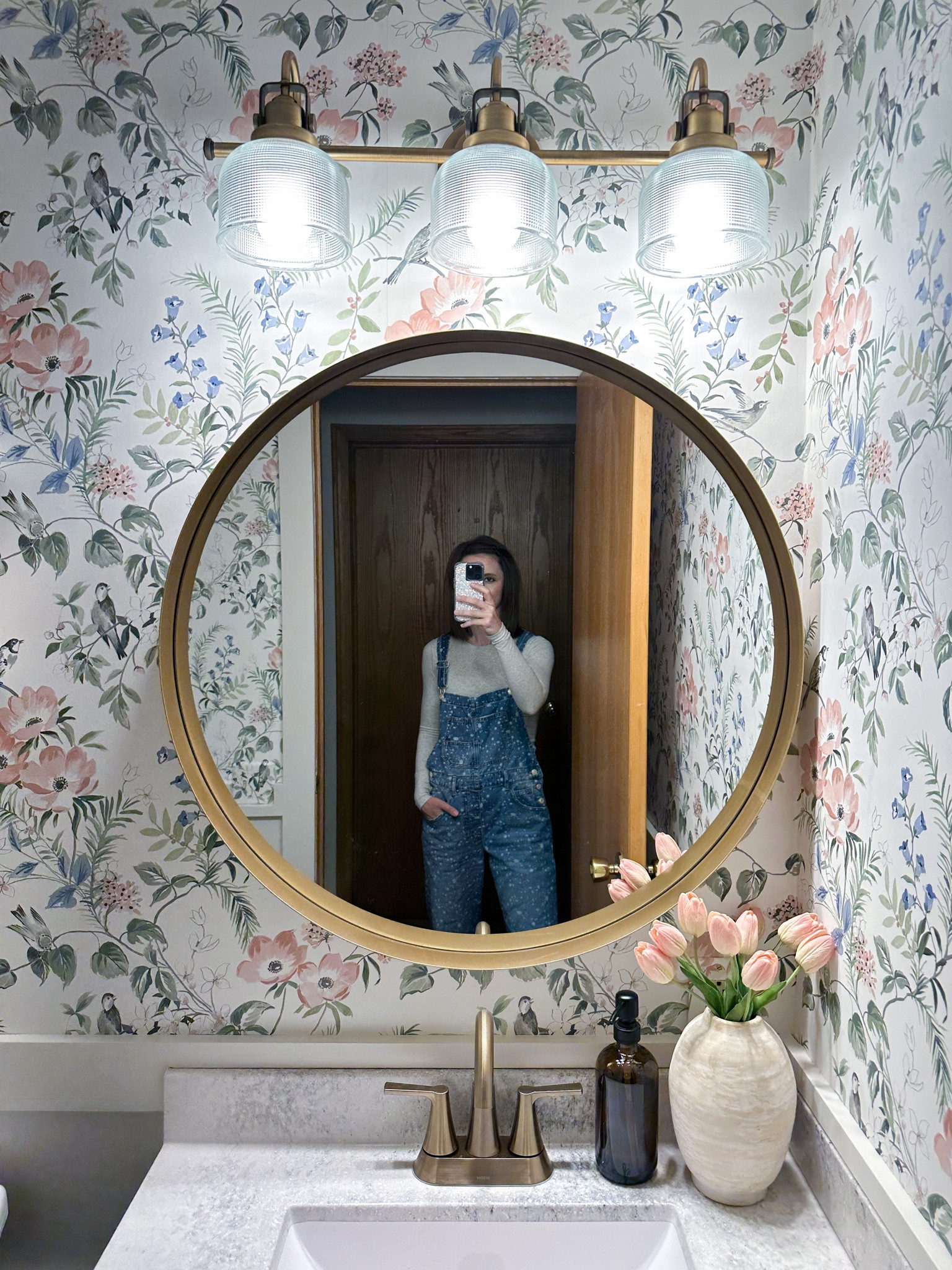 Entry bathroom remodel is done! I stayed up until 2 am to finish this project and it was worth it!

Items not linked: 
Faucet: Moen Mikah 
Vase: Old from Target
Vanity: Straight from the 90s spray painted with Rustoleum! 
Vanity top: MagickWoods Elements Arctic Stone

#bathroom #remodel #decor #freepeople #target #walmart #amazon #menards #diy #wallpaper

#LTKhome #LTKunder100 #LTKfamily