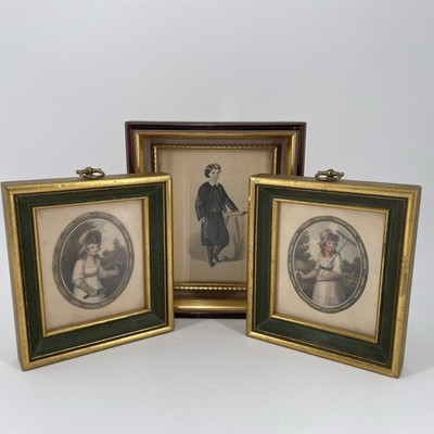 Vtg mini Framed Victorian Prints x3 Gilt Wood Children Girls Garden Boy Formal | eBay US