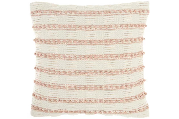 Nourison Mina Victory Life Styles Woven Lines And Dots 18" X 18" Throw Pillow | Ashley Homestore