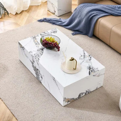 Modern MDF Coffee Table With Marble Pattern | Wayfair North America